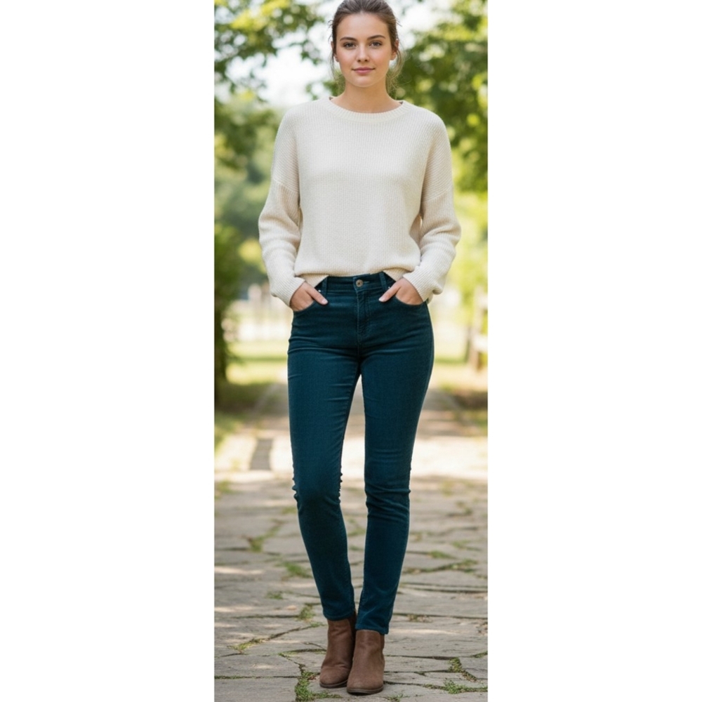 Loft Outlet Skinny Velvet Pants Emerald Green Size 2